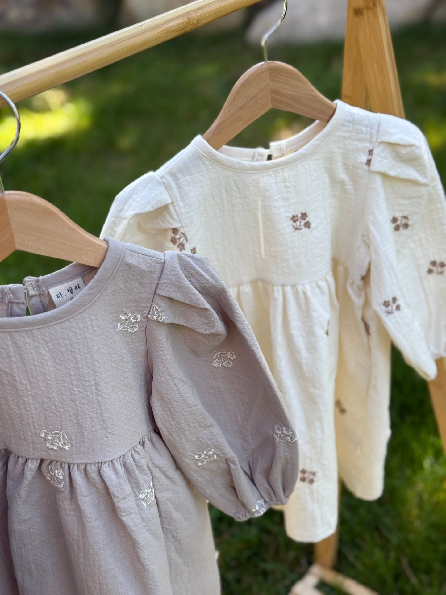 Glory Embroidery Dress - Gray - Palmer Rose - Baby and Children's Clothing Boutique