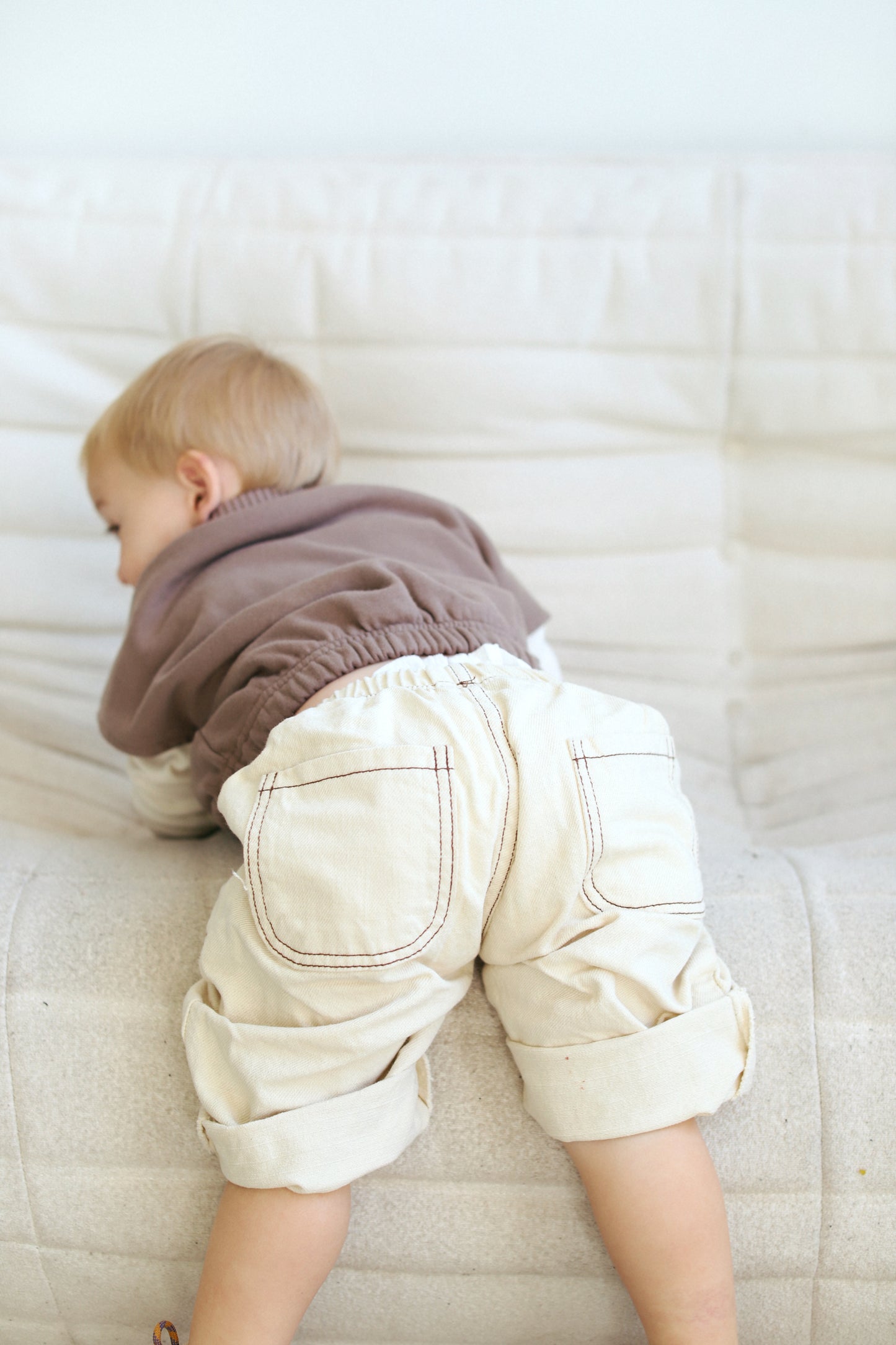 Pie Pocket Denim Pants - Cream - Palmer Rose - Baby and Children's Clothing Boutique