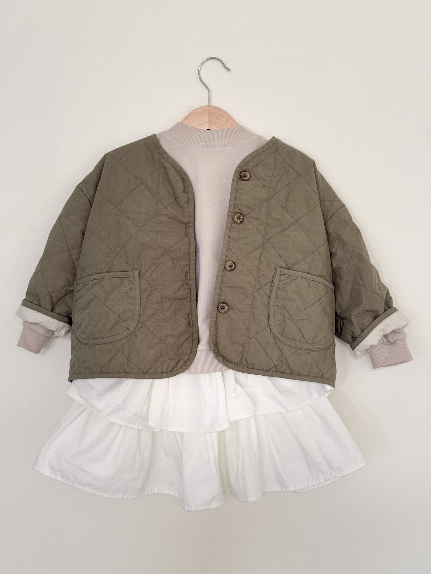 Bongbong Quilting Jumper - Khaki - Palmer Rose - Baby and Children's Clothing Boutique