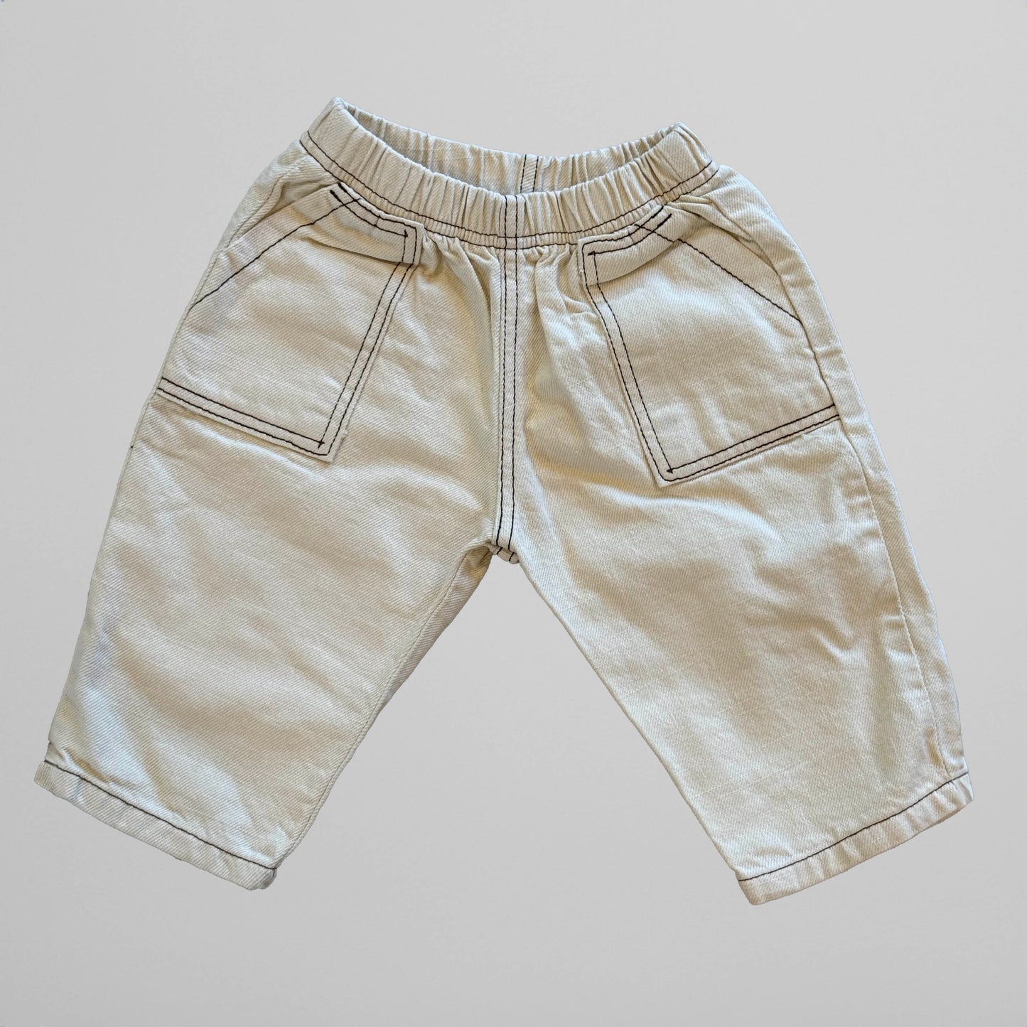 Pie Pocket Denim Pants - Cream - Palmer Rose - Baby and Children's Clothing Boutique