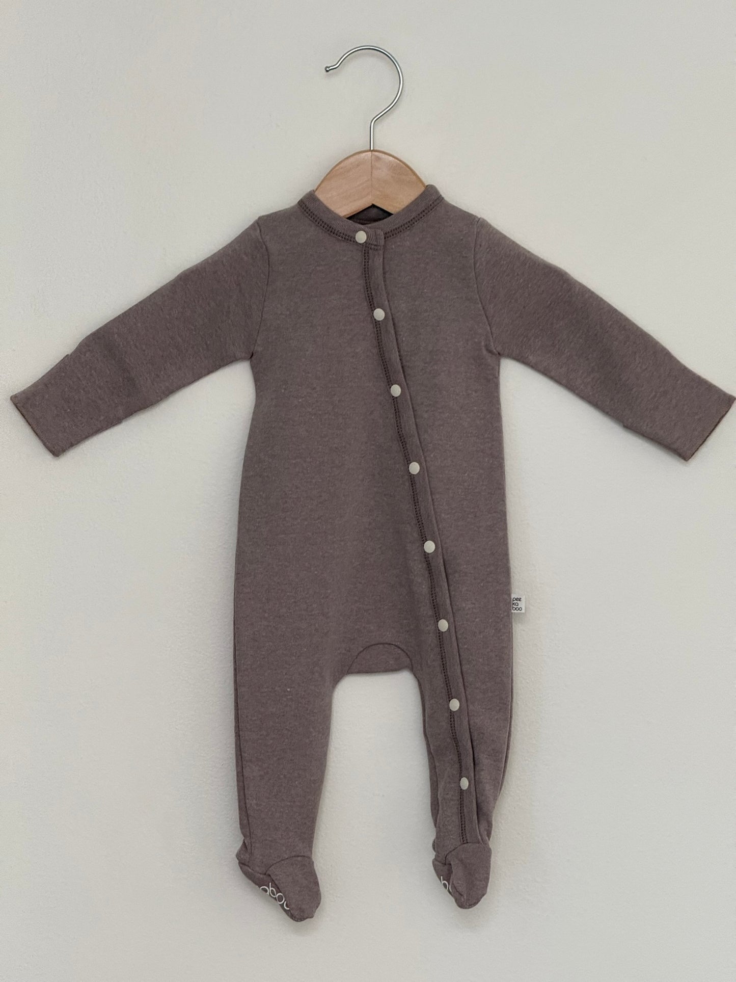 Totori Foot Bodysuit - White-Melange - Palmer Rose - Baby and Children's Clothing Boutique