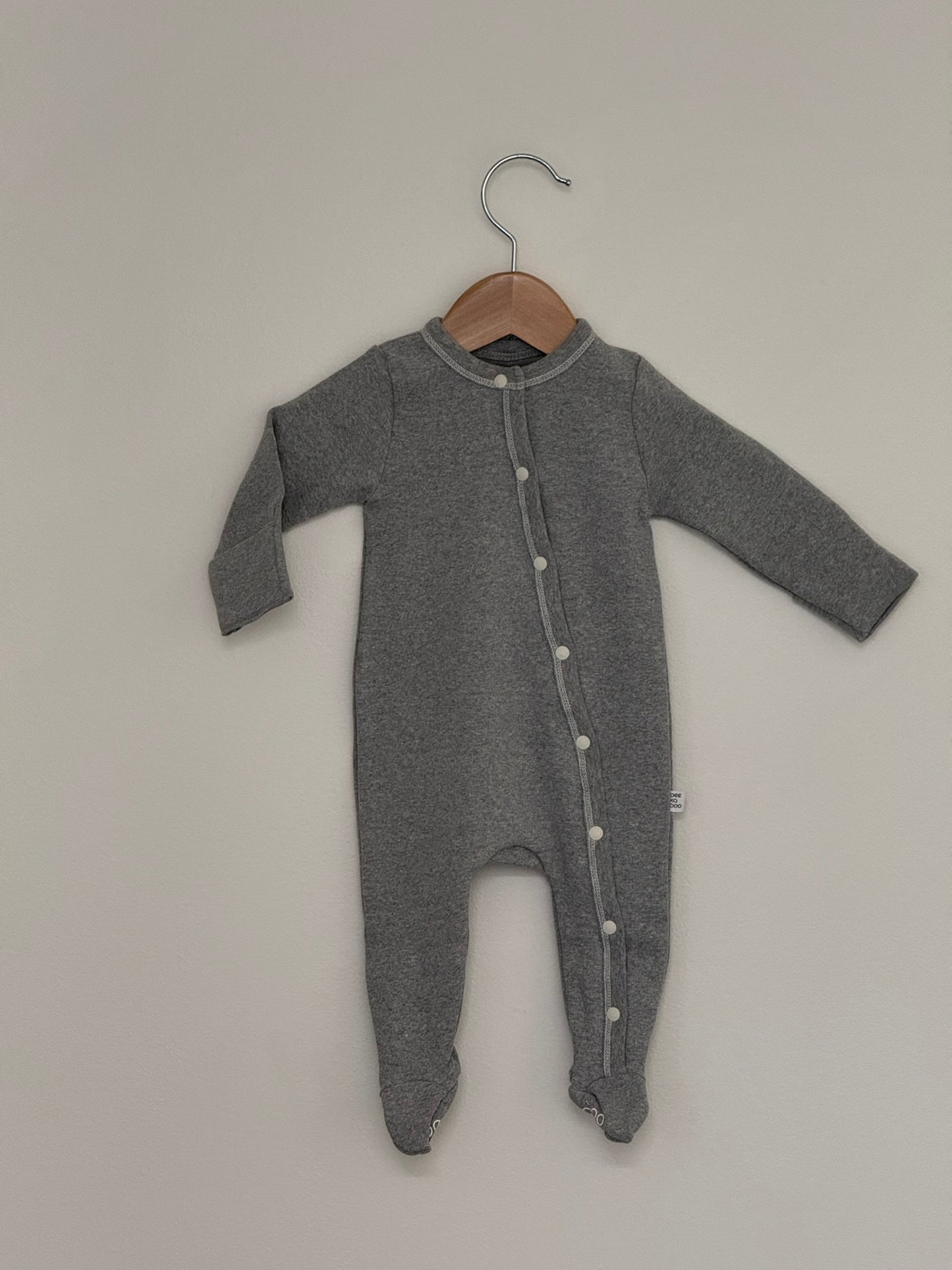 Totori Foot Bodysuit - White-Melange - Palmer Rose - Baby and Children's Clothing Boutique