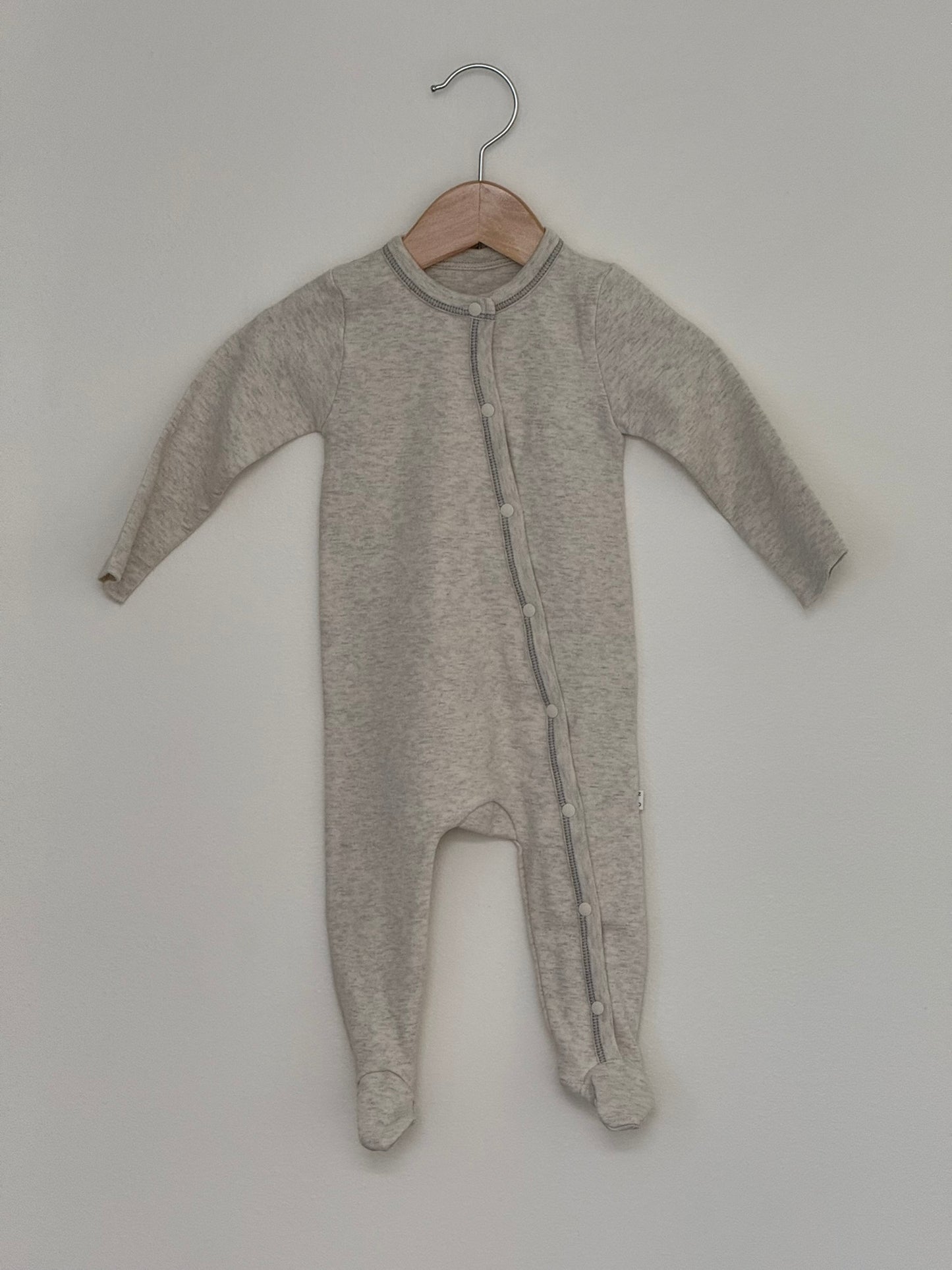 Totori Foot Bodysuit - White-Melange - Palmer Rose - Baby and Children's Clothing Boutique