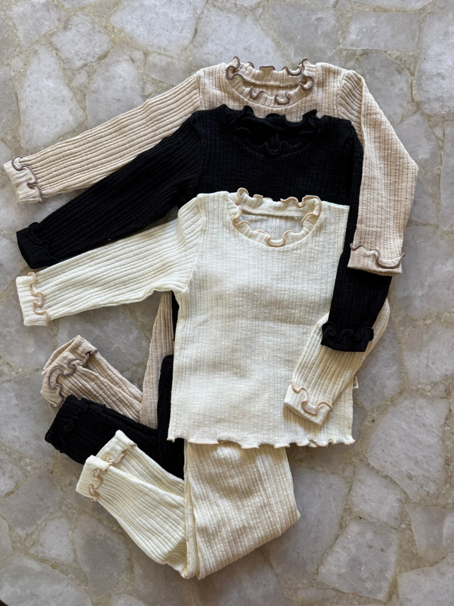 Daphne Baby Top Bottom Set - Cream - Palmer Rose - Baby and Children's Clothing Boutique