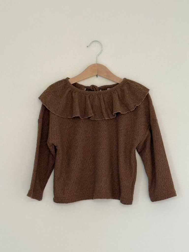 Ruffle Tee - Mocha - Palmer Rose - Baby and Children's Clothing Boutique